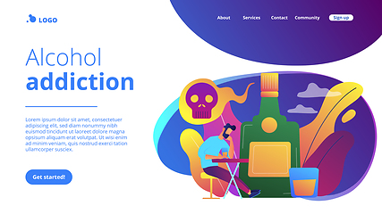 Image showing Drinking alcohol concept landing page.