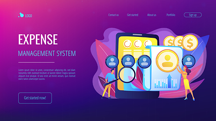Image showing Mobile expense management concept landing page.