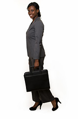 Image showing Business woman in grey pant suit