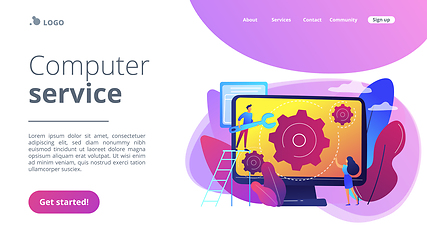 Image showing Computer service concept landing page.