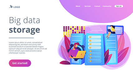 Image showing Big data storage concept landing page.