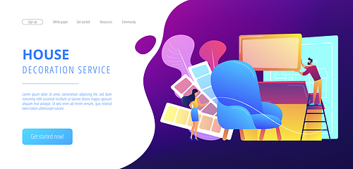 Image showing Interior design concept landing page.