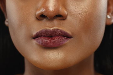 Image showing African-american young woman\'s close up portrait