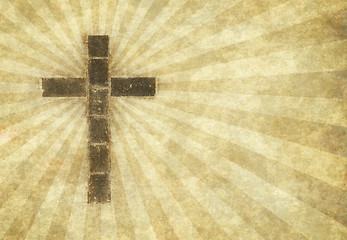 Image showing christian cross on parchment