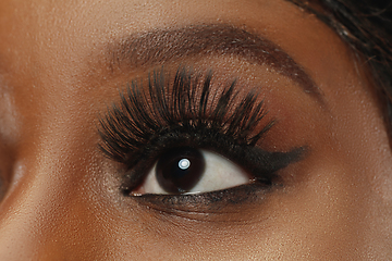 Image showing African-american young woman\'s close up portrait