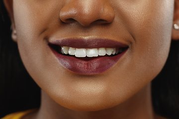 Image showing African-american young woman\'s close up portrait