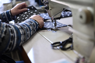 Image showing Homemade Manufacturing Of Protective Trendy Medical Face Mask