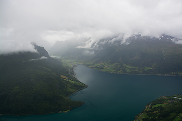 Image showing View from Hoven Mountain, Nordfjord, Norway