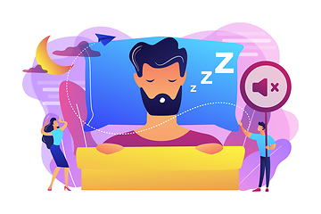 Image showing Night snoring concept vector illustration.