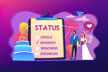 Image showing Relationship status concept vector illustration.