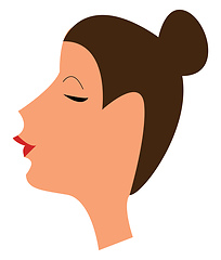 Image showing Lady with her hair tied up vector or color illustration