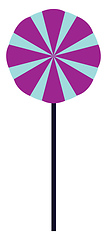 Image showing Spiral-shaped purple-colored lollipop/Candy vector or color illu