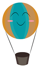 Image showing A colourful hot air balloon flying in the sky vector or color il