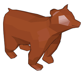 Image showing A brown bear toy vector or color illustration