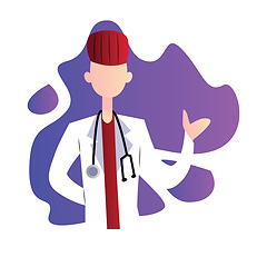 Image showing Male doctor minimalistic vector occupation illustration on a whi