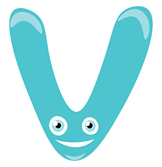 Image showing Happy face of U alphabet vector or color illustration