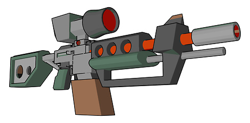 Image showing Gun loaded with bullet vector or color illustration