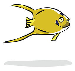 Image showing Painting of a yellow-colored fish vector or color illustration