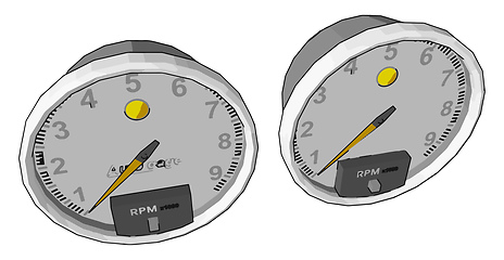 Image showing A tachometer object vector or color illustration