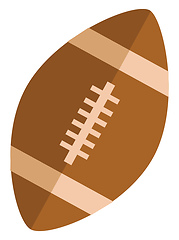 Image showing A brown-colored cartoon rugbyball vector or color illustration