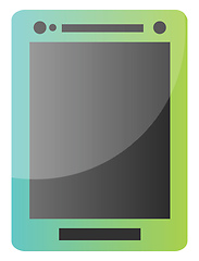 Image showing Blue and green tablet vector icon illustration on a white backgr