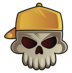 Image showing Skull with baseball hat illustration vector on white background 