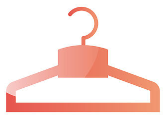 Image showing Light pink hanger for clothes vector illustration on a white bac