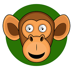 Image showing Cartoon brown moneky vector illustration on white background