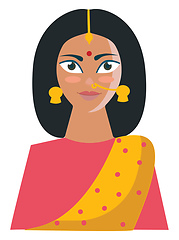 Image showing The traditional and beautiful Indian woman vector or color illus