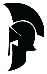 Image showing Clipart of a helmet traditionally worn by the Spartan army vecto