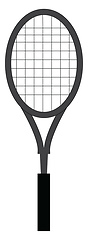 Image showing Simple vector illustration on white background of a grey tennis 