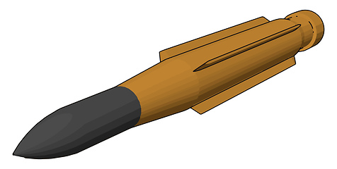 Image showing 3D vector illustration on white background of a military missile