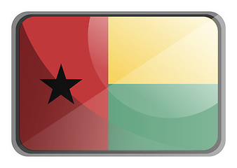 Image showing Vector illustration of Guinea Bissau flag on white background.