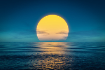 Image showing a sunset over the sea