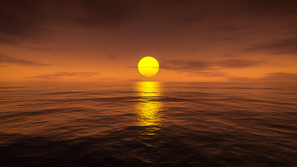 Image showing a sunset over the sea