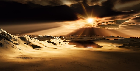 Image showing dramatic desert sunset