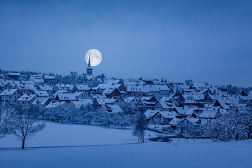 Image showing Holzbronn Germany winter scenery by night