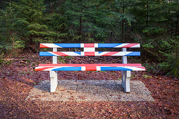 Image showing bench in Great Britain Union Jack flag colors