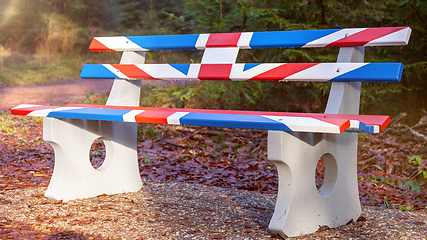 Image showing bench in Great Britain Union Jack flag colors