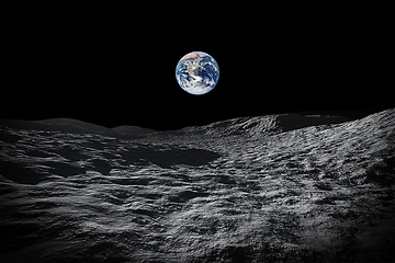 Image showing view to our planet earth from moon