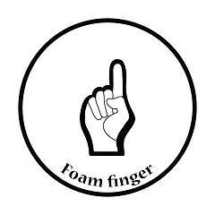 Image showing Fan foam hand with number one gesture icon