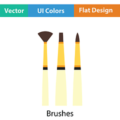 Image showing Paint brushes set icon