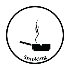 Image showing Cigarette in an ashtray icon