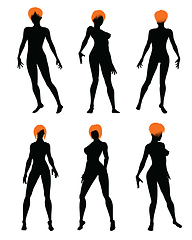 Image showing Naked sexy girls silhouette set