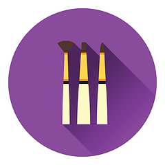 Image showing Paint brushes set icon