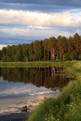 Image showing Lake at sunset