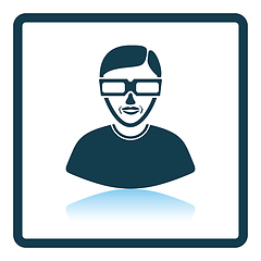 Image showing Man with 3d glasses icon