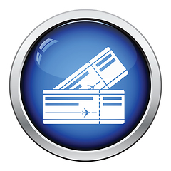 Image showing Two airplane tickets icon