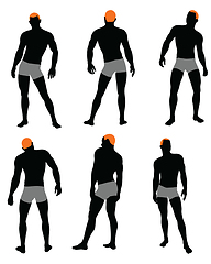 Image showing Set of men silhouette