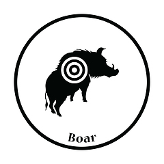 Image showing Boar silhouette with target icon